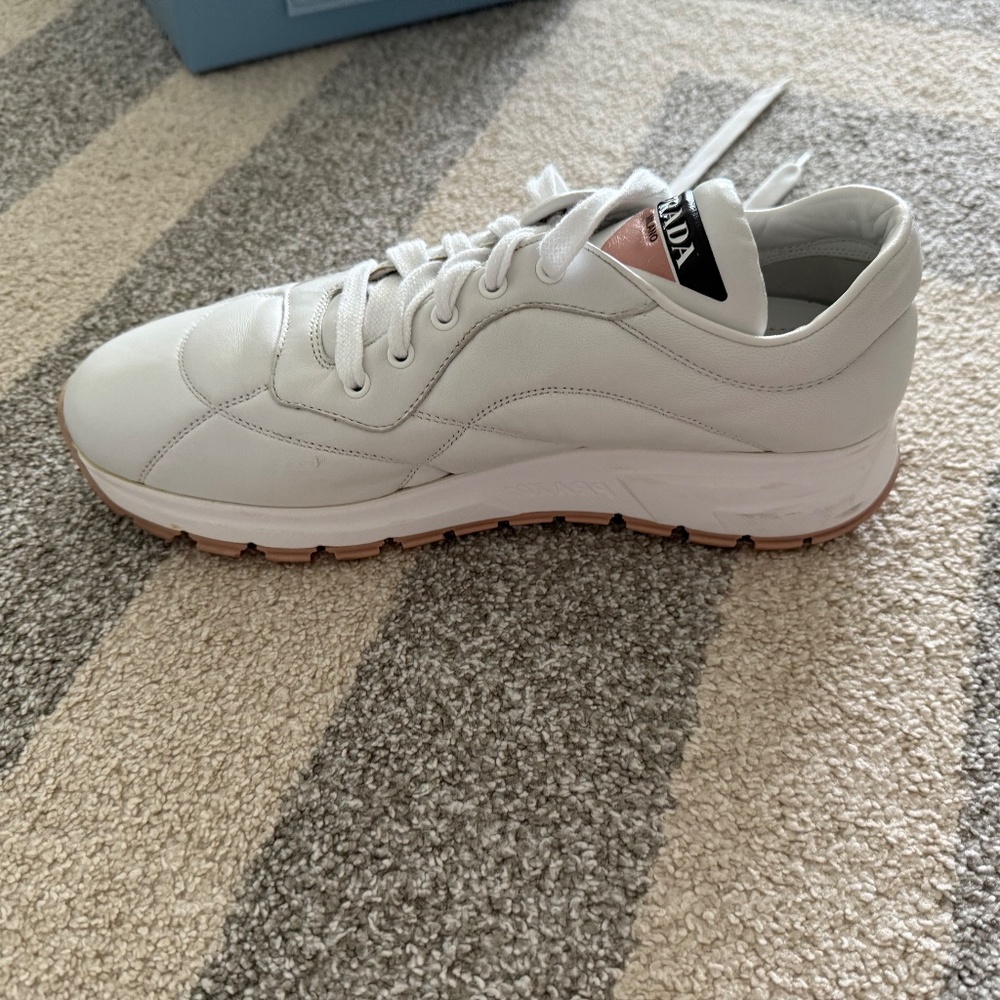 Women's Slightly Used Leather Prada Sneakers - Picture 6 of 14